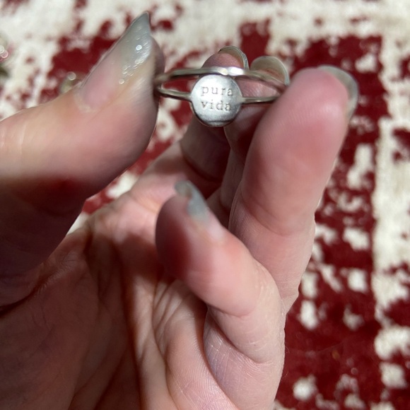 Pure Vida Compass Rose Engraved Solver Tone Ring.  SZ 6 - Picture 2 of 3
